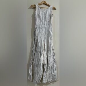 Potter's Pot White Striped Wide-Leg Jumpsuit